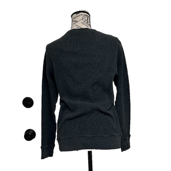 VTG GAP Waffle Knit Grey Pullover Goth Grunge Preppy Y2k Retro Casual Classic S - Picture 5 of 11